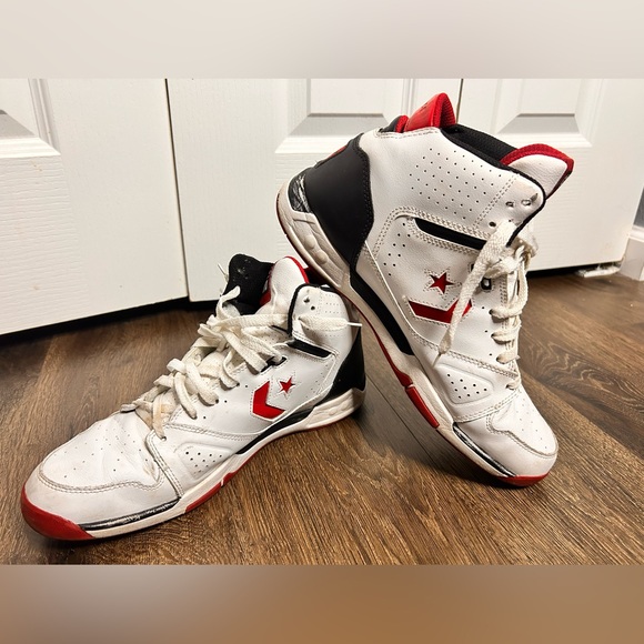 Size 13 - Converse Men’s Drop Step Red White Basketball High Top Shoes - Picture 10 of 10